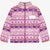 Veste de polar rose à motifs et col montant, adulte || Purple vest with pattern and high collar in fleece, adult